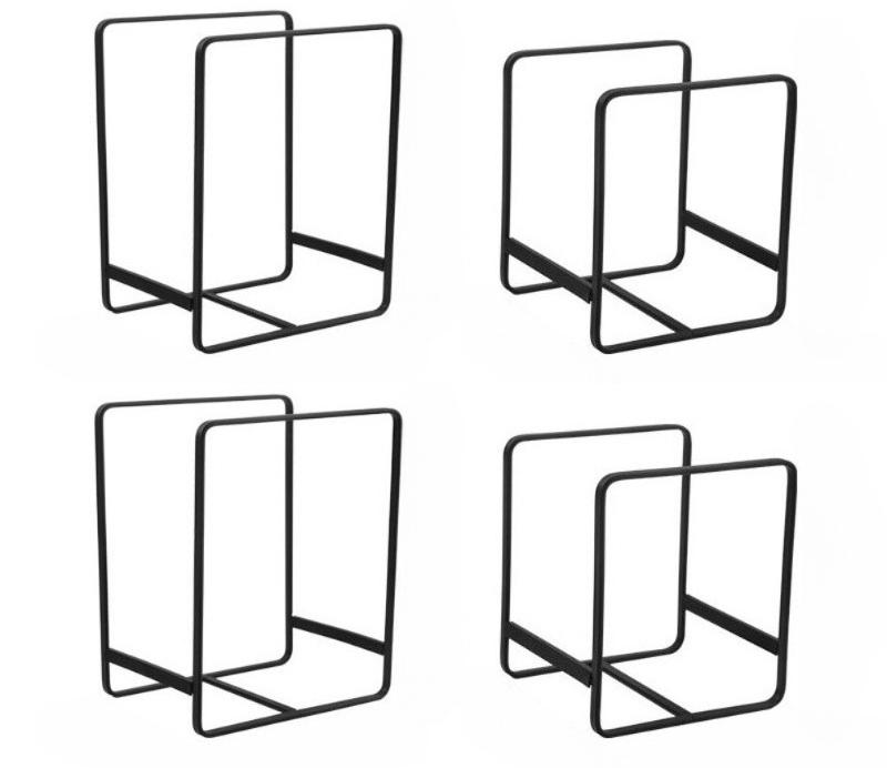 4pcs Black Metal Kitchen Dish Rack Space-Saving Kitchen Tiered Shelf Organizer Drying Rack Home Kitchen Tableware Storage Racks