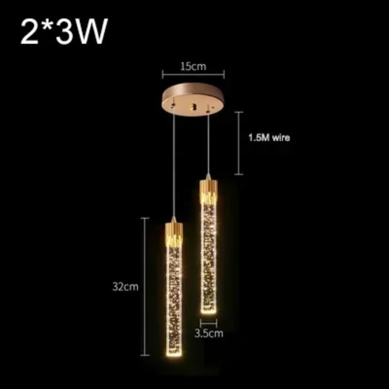 Modern Crystal Pendant Lamps Home Decor Bedside Hanging Light for Living Room  Bedroom Ceiling Chandelier Lights