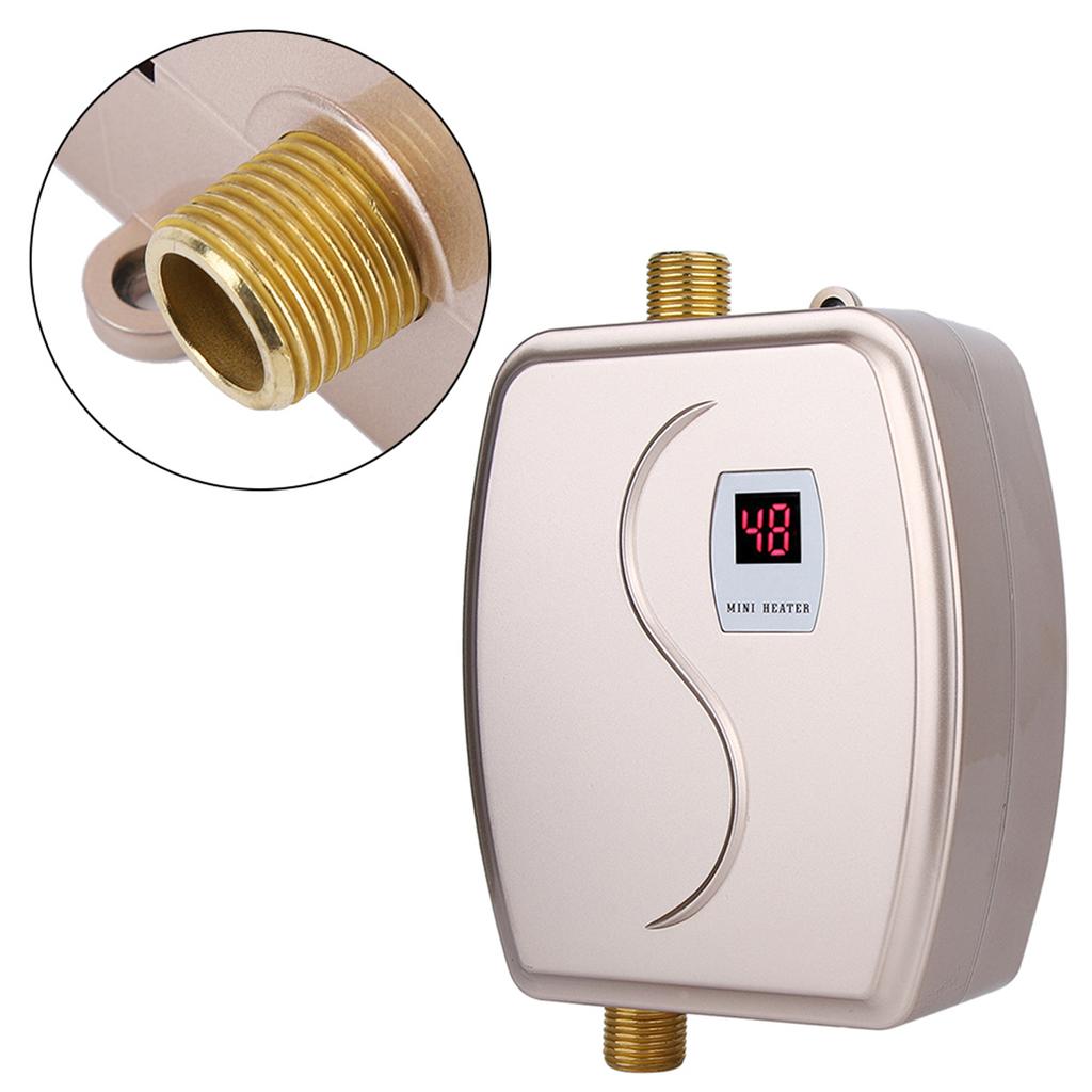 3000W Electric Tankless Hot Water Heater Bathroom Kitchen Washing Red