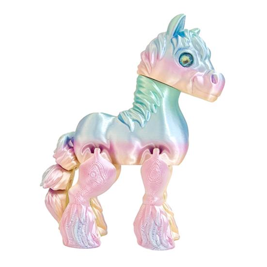 Figurine de Cheval Imprimée en 3D Articulations Mobiles Statue de Poney Jouet Fidget Anti-Stress Modèle Animal Éducatif Ornement Décoration de Bureau