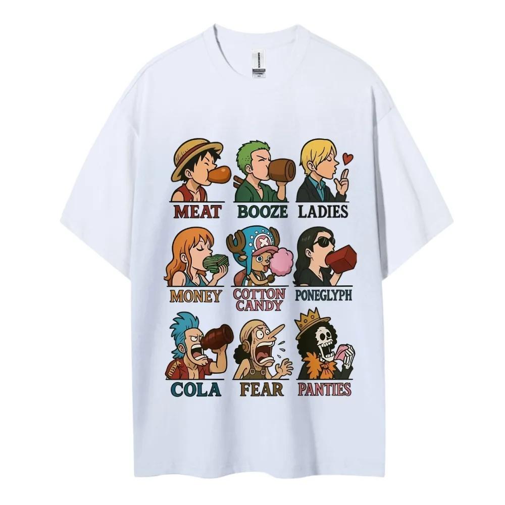 One Piece Cotton Unisex Round Neck Anime Tshirt Mens and Womens Boys and Girls Summer New Fashion Breathable Street TShirt