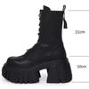 10cm Chunky Boots New Women Super High Shoes Women Thick-Soled British Style Punk Fashion Platform Boots Chunky Motorcycle Boots