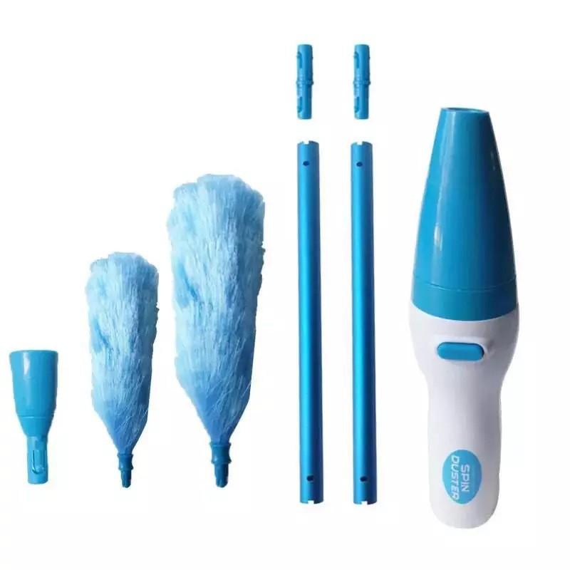 Electric Spin Duster with Bendable Feather Brush, 180-Degree Rotation for Cross-Border Cleaning