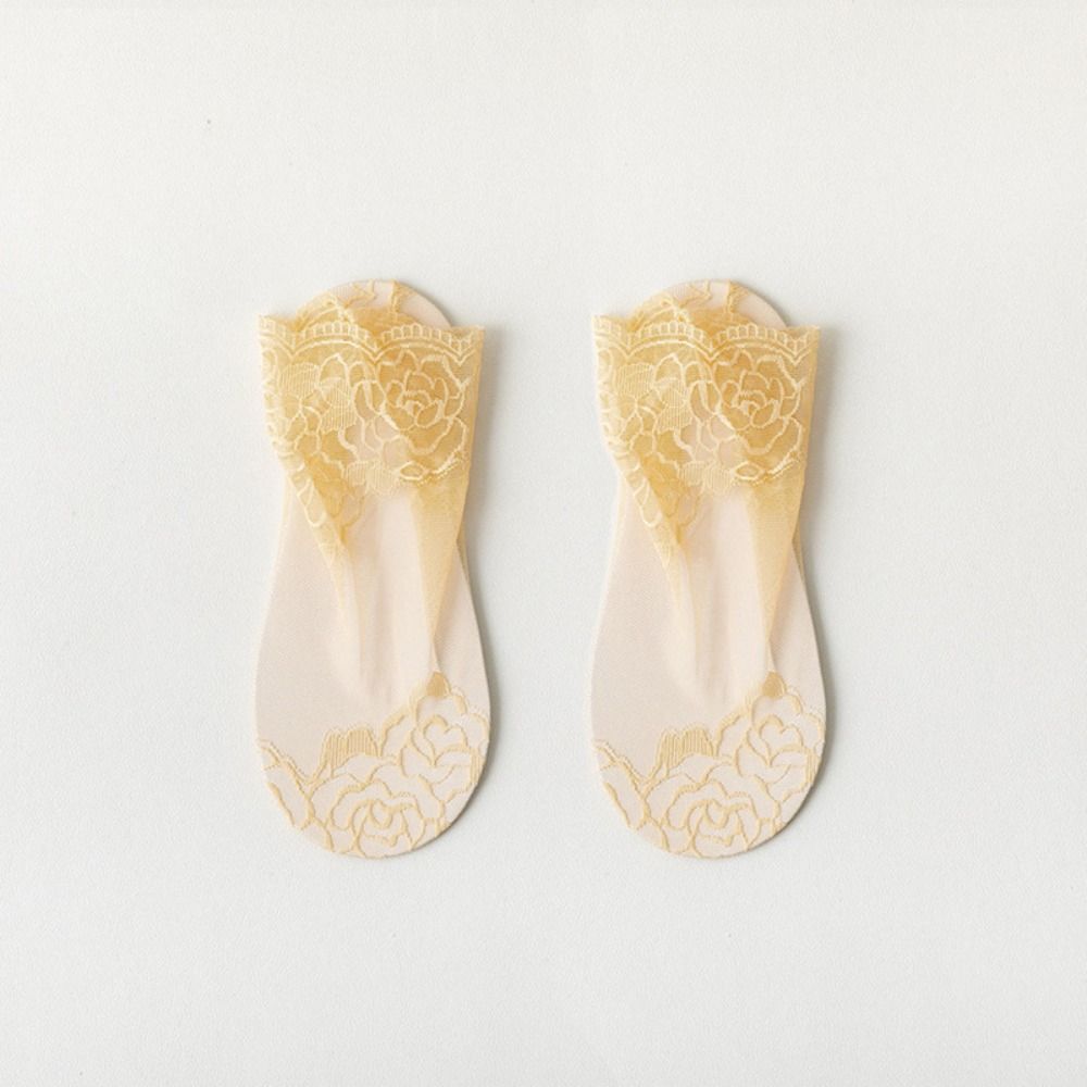5Pairs Flower Transparent Tulle Socks Thin Tube Socks Women Fashion Mesh Lace Socks  Summer