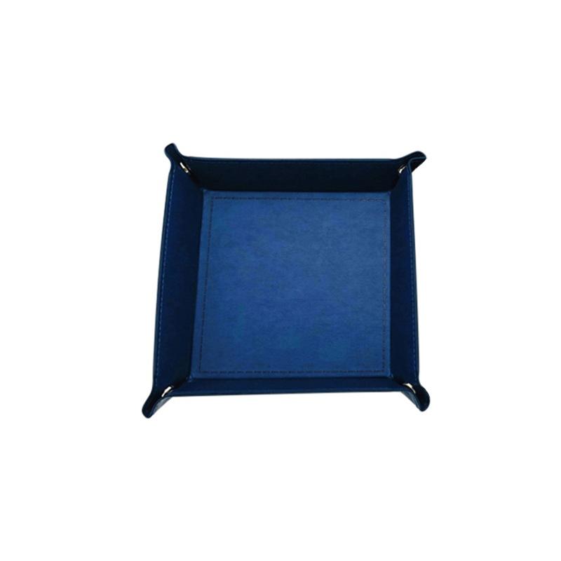 PU Leather Bedside Storage Tray Folding Desktop Organizer