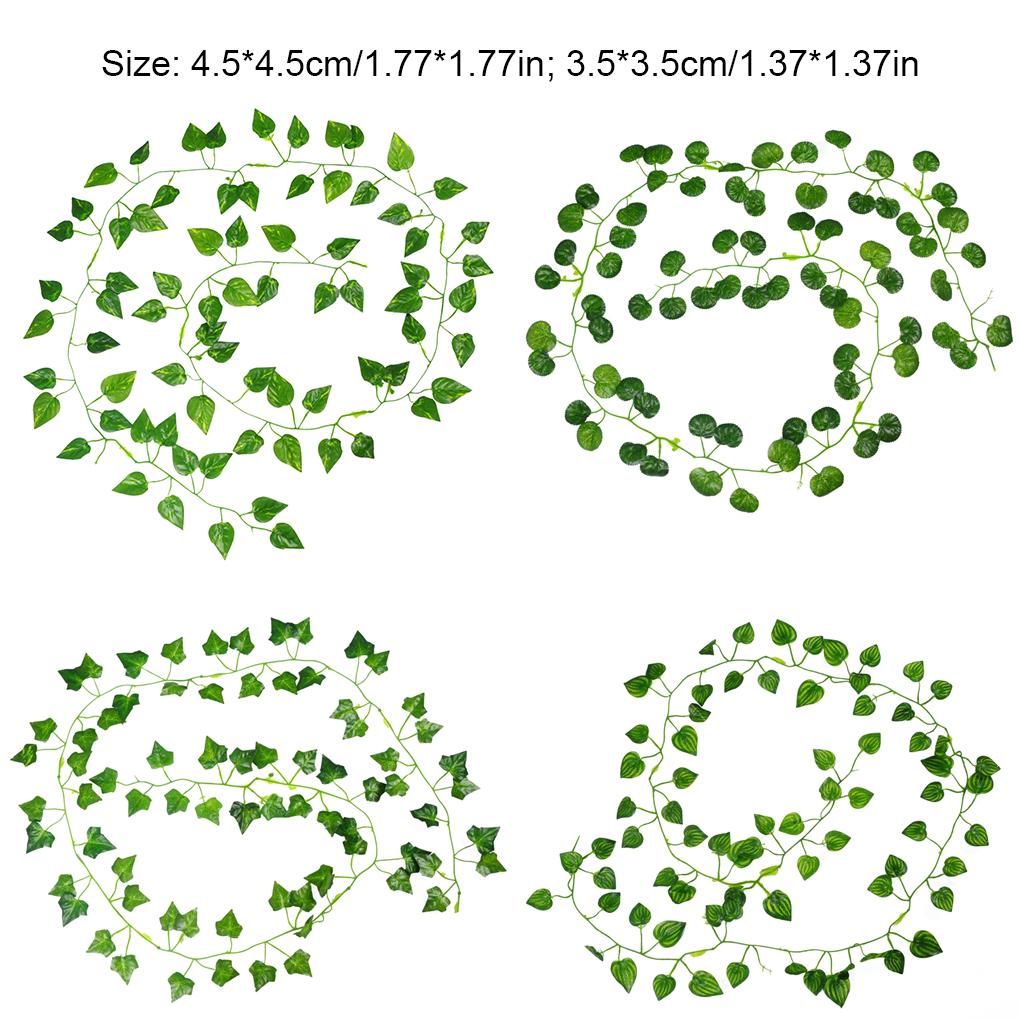 Artificial Vines Leaf Plants Wall Decoration Leaves Ornament Decorative Layout Props for Patio Hallway Wedding Party