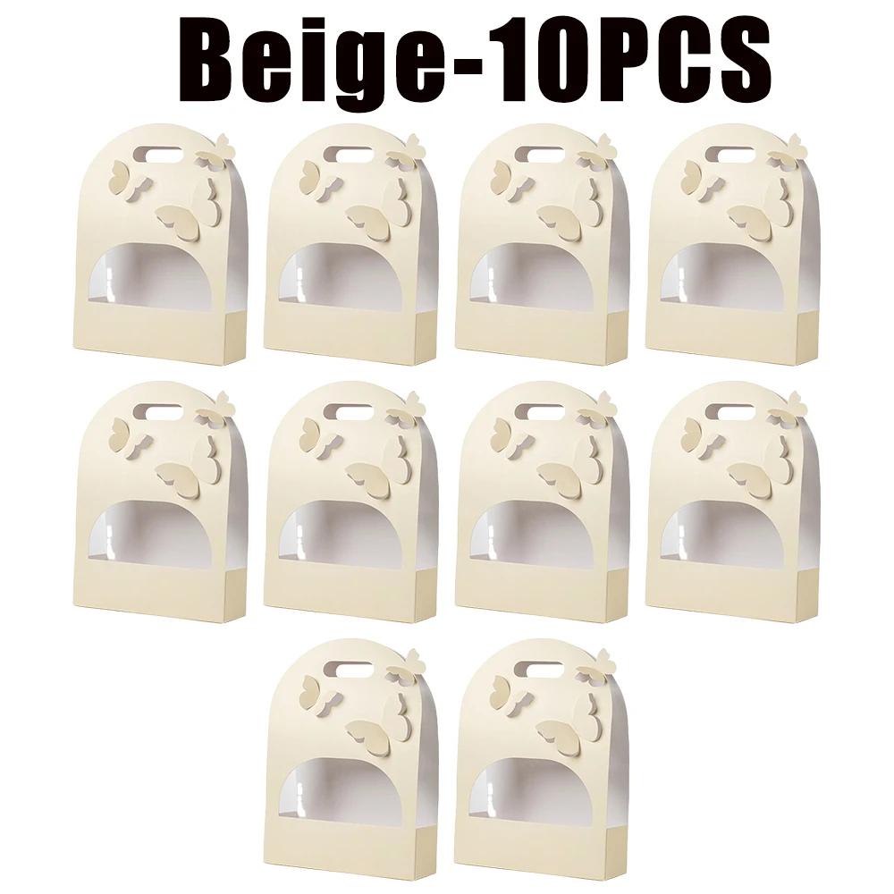 Portable Wedding Favour Boxes 3d Butterfly Carrier Bag Pink Floral Arrangement Gift Paper Package Flower Bouquet Bags