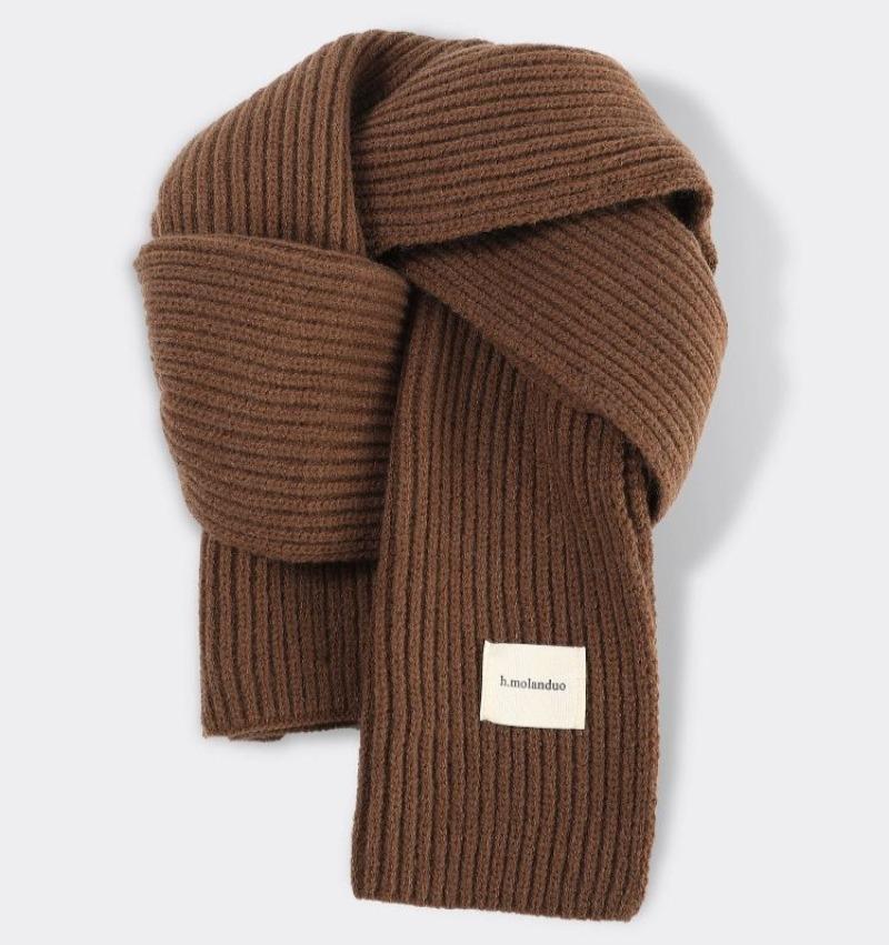 Solid Color Thicken Knitted Versatile Scarf for Women Winter Soft Comfortable Korean Version Warm Shawl for Women Female Outdoor