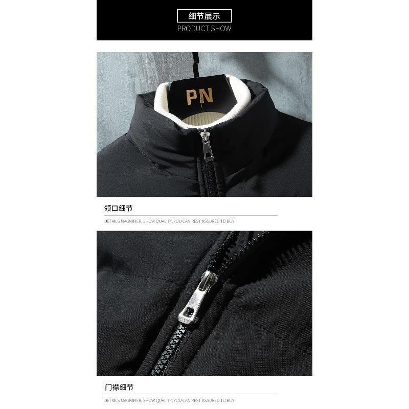 Men Thickened Warm Winter Casual Cotton Padded Stand Collar Jacket