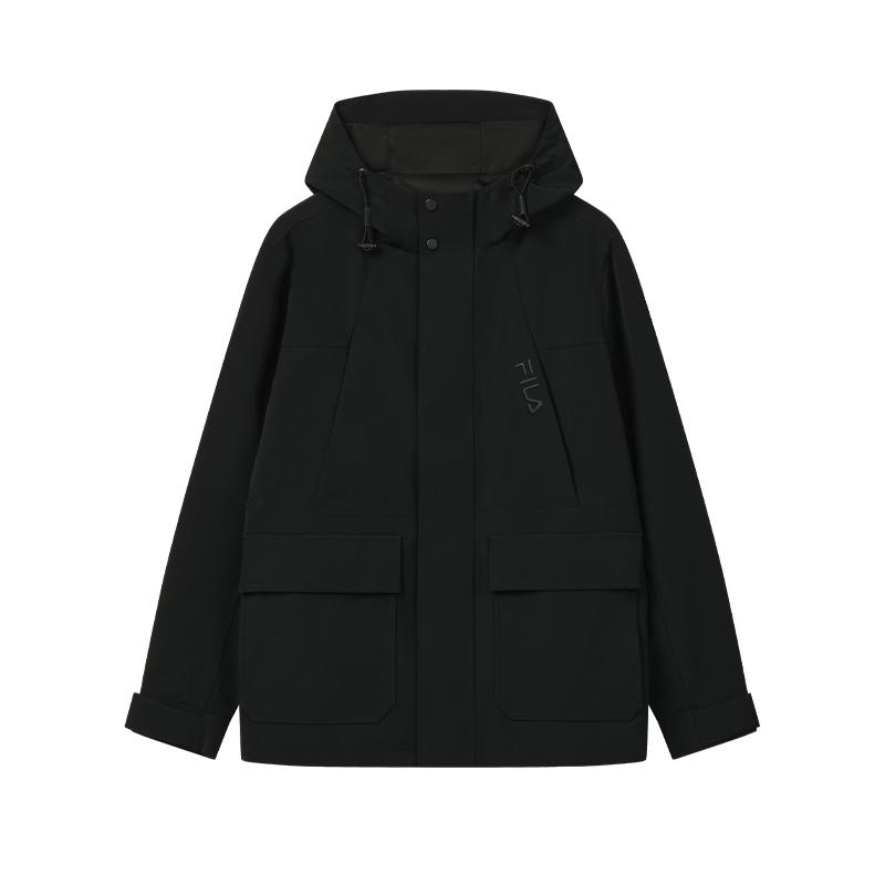 FILA Heritage Fashion Casual Versatile Long Sleeve Hooded Jacket Men jackets F61M618799ABK