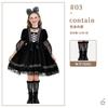 Halloween Witch Costume Girls Lace Dress With Headpiece Necklace Socks Cane Cosplay Outfit Party Performance