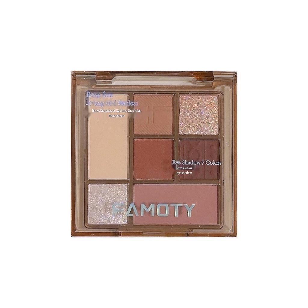 Seven-Color Eyeshadow Palette: Multi-use, Fine Shimmer & Matte, Non-Smudge, Non-Clump, Low Saturation, Affordable Makeup.