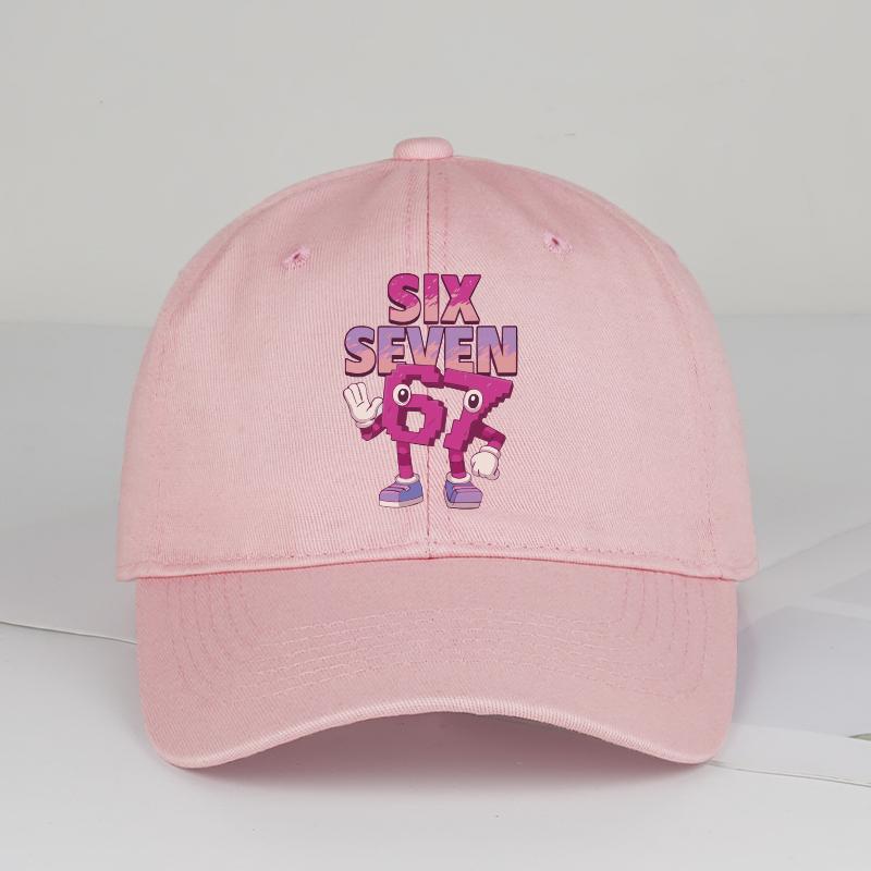 Cartoon 67 Six Seven Print Baseball Cap Adjustable Unisex Vintage Snapback Hat Casual Outdoor Sun Cap