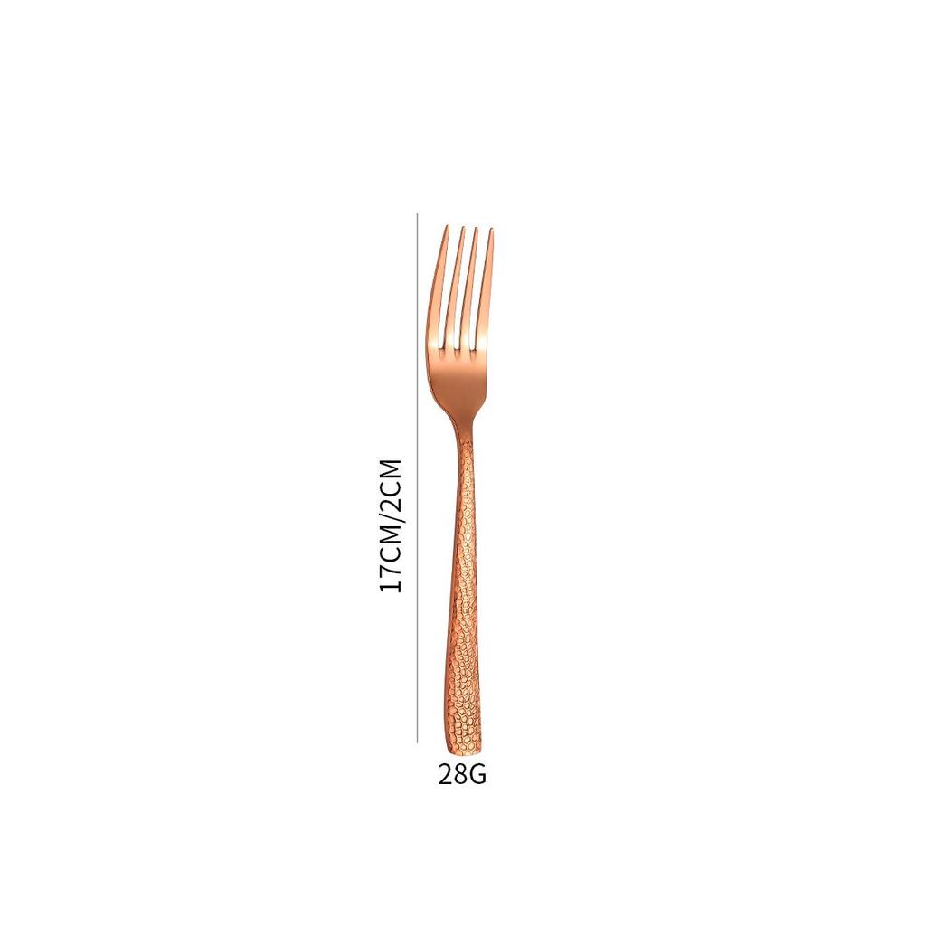 6-Piece Cross-Handle Snake Pattern Titanium-Plated Stainless Steel Cutlery Set (Knife, Fork, and Spoon)