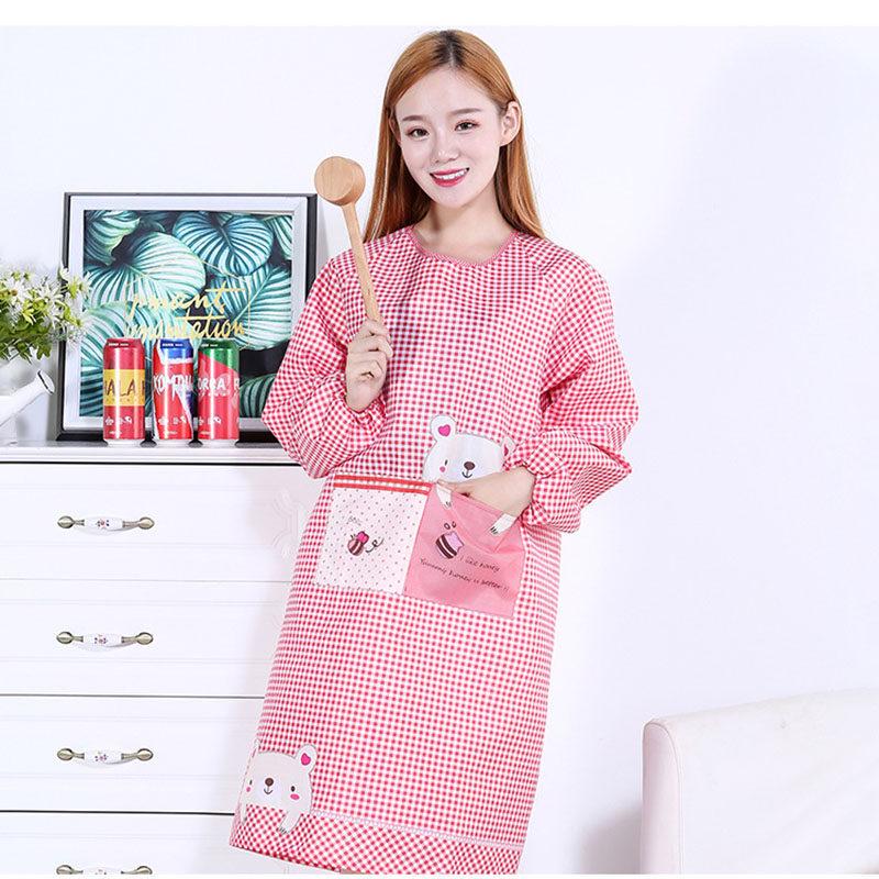 Korean Fashion Waterproof Long-Sleeve Apron