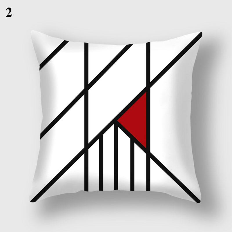 Nordic Style Red Pillowcase Geometric Line Pillowcase Festive Occasion Pillowcase Home Decoration Pillowcase