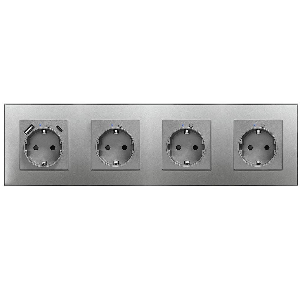 Model 153 Smart WiFi Wall Socket with Tempered Glass Panel - Alice Voice App Compatible