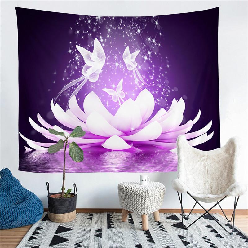 Cherry Blossom and Flower Printed Living Room Decoration Wall Hanging Tapestry Yoga Mat Rug Home Decor Art