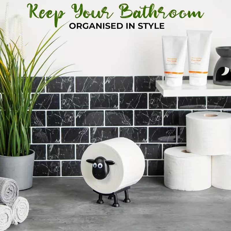Cute Sheep Toilet Paper Holder Tissue Holder Hanging Bathroom Toilet Paper Holder Roll Paper Holder Towel Rack Stand Storage Rack