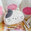 Large Capacity Cat Plush Pencil Case Plush Bag Cartoon Plush Pen Bag Cat Pencil Pouch  Stationery