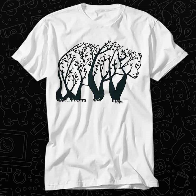 

Bear Tree Abstract Art Wild Animal Outdoors Trekking Best Seller T Shirt 461 XL