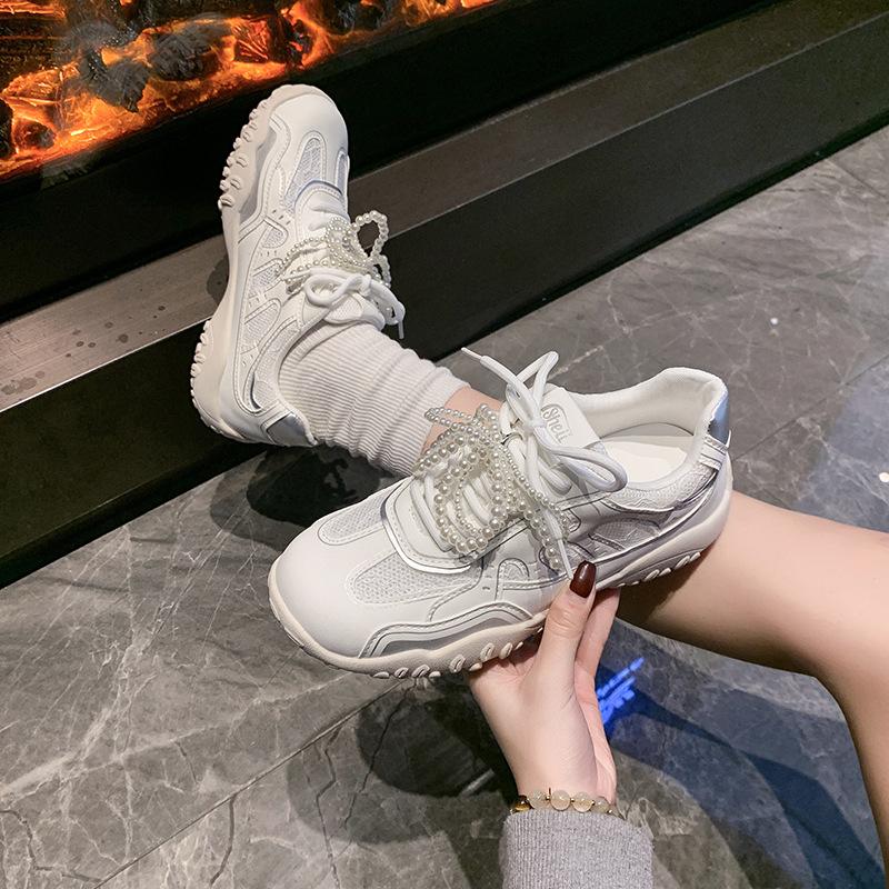 Little white shoes women's 2025 spring new breathable shoes versatile comfortable soft-soled ballet casual sports shoes