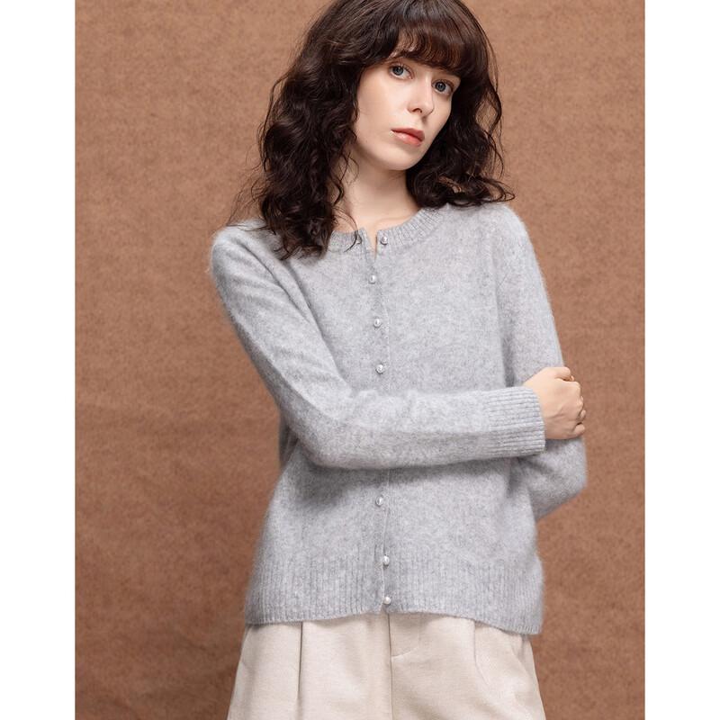 Demana Lambswool Pearl Button Cardigan