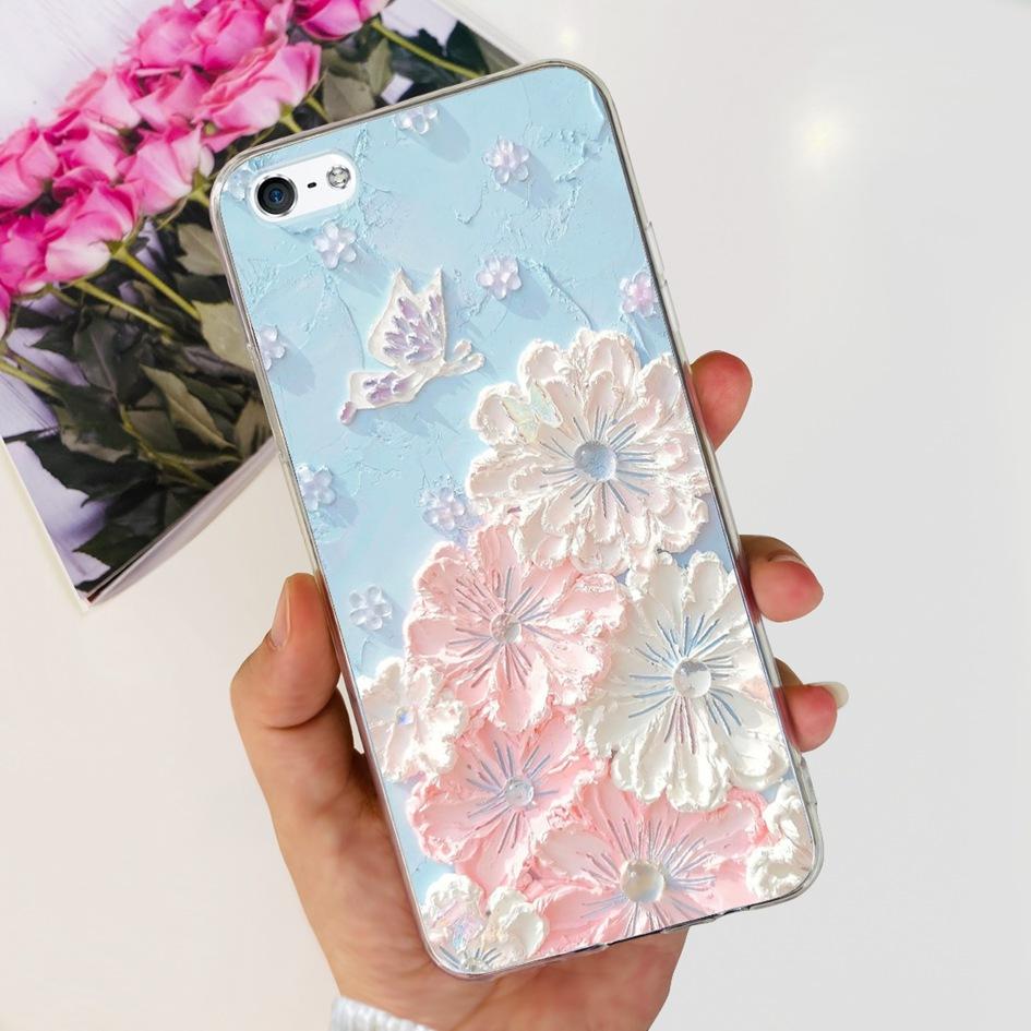 For iPhone 5 5S Case Fashion Astronaut Art Painted Shockproof Soft Cover For iPhone SE 2016 2020 SE2 TPU Funda on iPhone5 Bumper