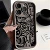 Black Graffiti Phone Case For Xiaomi 14T Pro 13 12 11 Lite 5G 14 13T 12T Poco F6 F5 X6 X5 X3 M6 Pro 4G Silicone Shockproof Cover