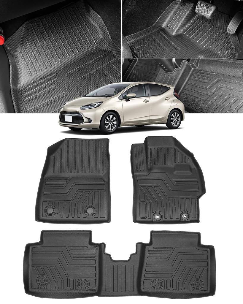 Cartist Compatible with the New Aqua MX Series Floor 3D Car 3D Floor Mats for 3D July 2021 Designed for Vehicles Second Stain TPE Custom Easy