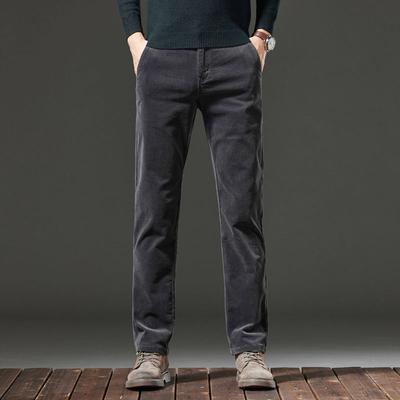 High-End Business Casual Stretch Corduroy Dad Pants for Men, New Autumn and Winter Thickened Long Pants for Middle-Aged Men