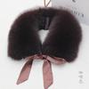 Fox Fur Collar Ladies Winter Furry Fur Collar Women Real Fox Fur Scarf Women Fox Fur Square Collar Short Scarf Shawl Winter