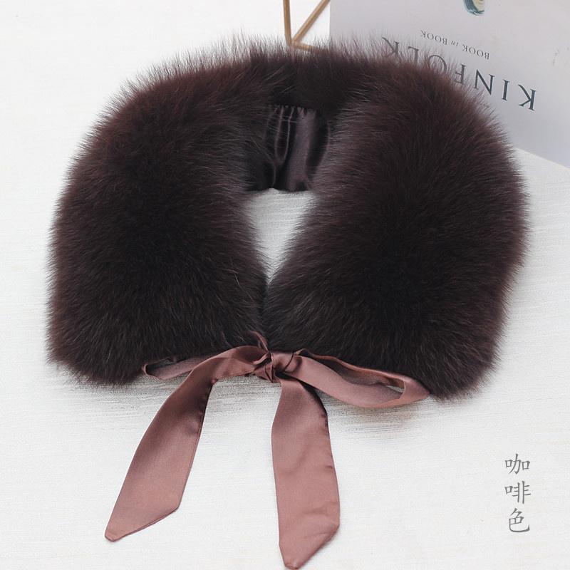 Fox Fur Collar Ladies Winter Furry Fur Collar Women Real Fox Fur Scarf Women Fox Fur Square Collar Short Scarf Shawl Winter