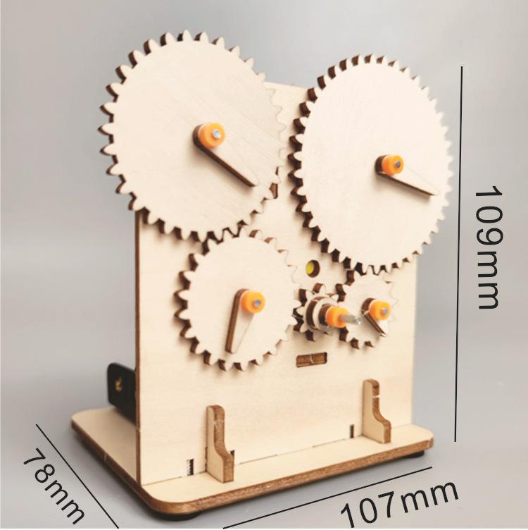DIY 3D Wooden Mechanical Gear Puzzle Electric-Powered Laser-Cut STEM Science Fun Kids Assembly Educational Building Gift Toy