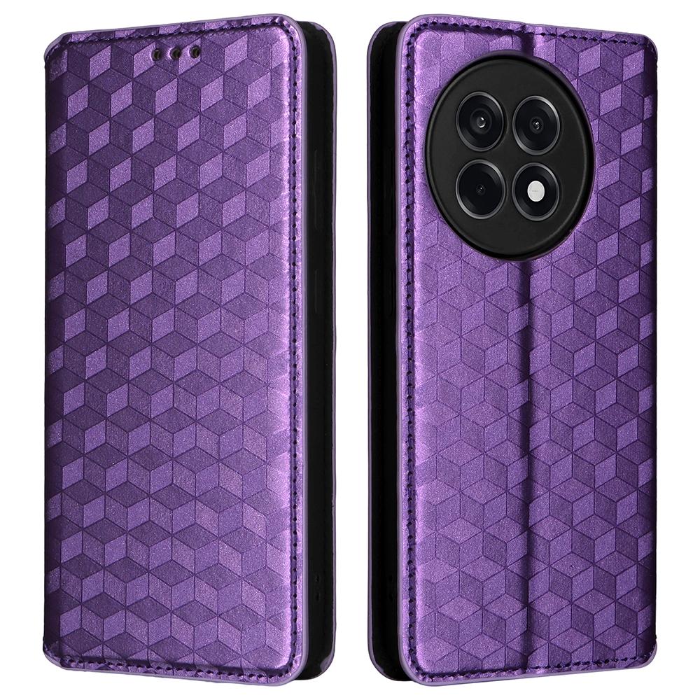 Wallet Phone Case for OnePlus Ace 5 5G/Ace 5 Pro 5G/13R 5G Rhombus Imprinted Leather Cover