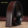 Reversible Black/Brown Leather Belt, Smooth, with Pin Buckle, No Buckle Head, 3.3cm Wide, Unisex.