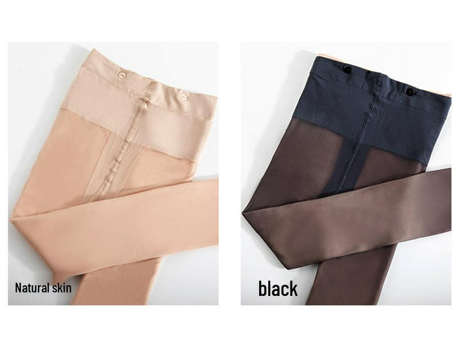 Button-Style Detachable Fleece-Lined Leggings - 2025 Upgrade, Flesh-Colored, Double-Layer, for Autumn/Winter