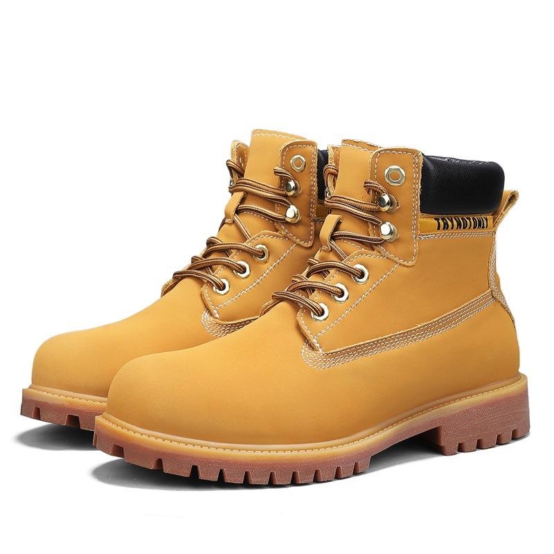 

Популярные ботинки Мартин мужские британский повседневный тренд обувь с высоким верхом модная пара рабочие ботинки большая голова большие желтые ботинки 47 жёлтый