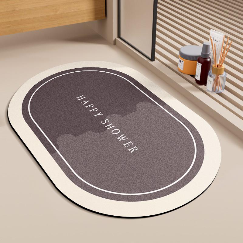 Simple Style Diatomaceous Earth Floor Mat - Stain & Wear-Resistant Bathroom/Toilet Entrance Mat