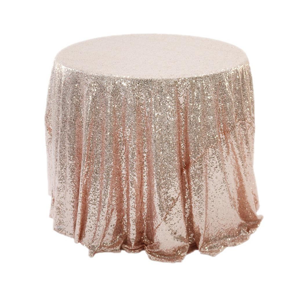 Polyester Sequin Tablecloth Solid Color Glitter Tablecloth Sparkling Table Cover  Wedding Birthday