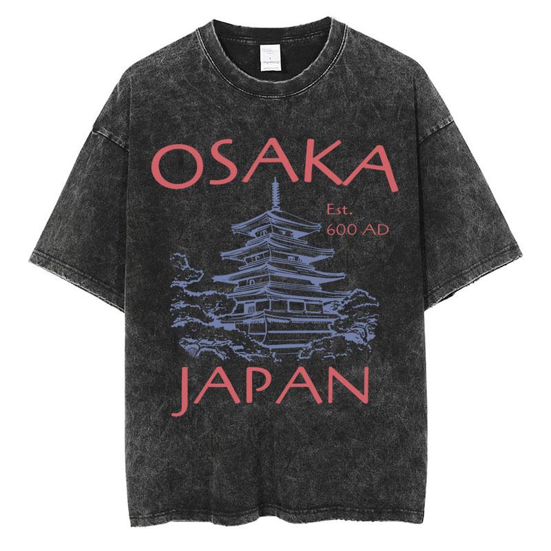 Japanese Tokyo Tokyo Culture Print Washed T Shirt Funny Fashion Vintage Men Women Tshirts Cotton Casual Loose Tees Streetwear