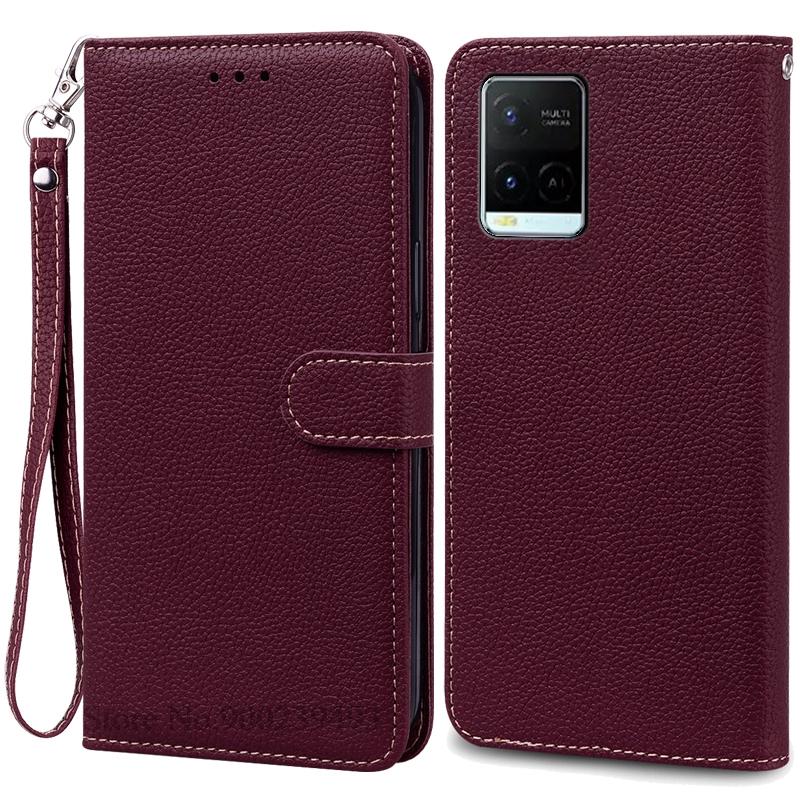 Pro pouzdro Vivo Y21S Měkké silikonové peněženkové kožené vyklápěcí pouzdro Pro pouzdro na telefon Vivo Y21 Zadní kryt Pro VivoY21S Vivo Y 21 Coque Fundas
