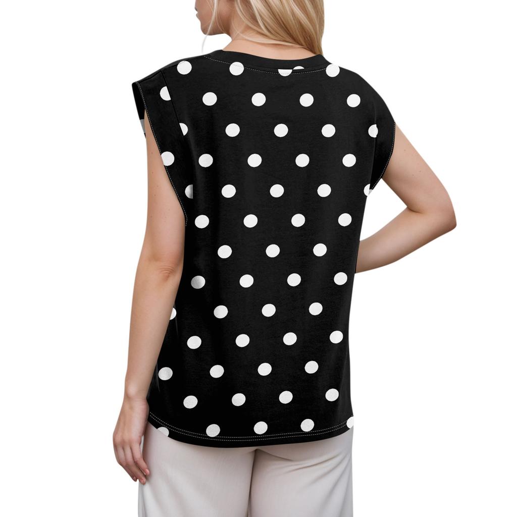 Damen Oberteil mit Flügelärmeln, Sommer, bedruckt, Tanktop, Basic-T-Shirt, lässig, locker