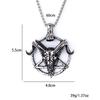 Necklace Satan Pentagram Twelve Zodiac Animals Sheep Head Retro Nightclub Pendant