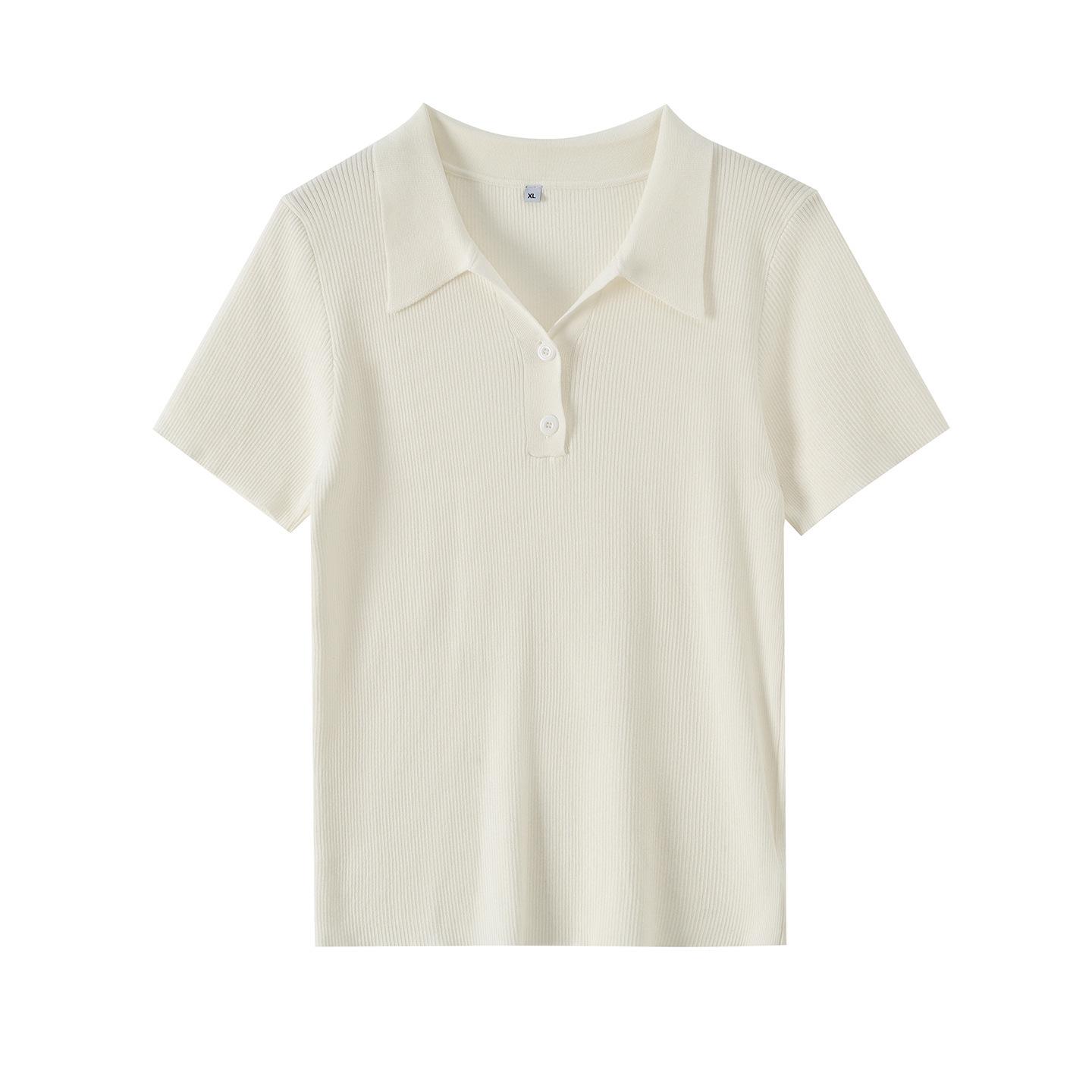 

Zhi Xuan Plus Size Women s Tencel Polo Neck Short Sleeve T-shirt - Korean Style, Slimming, Versatile Spring Top XL (130-150 jin) грязно-белый