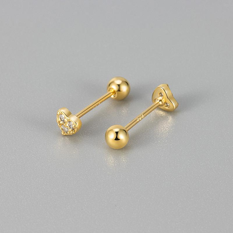 Heart Shaped Stud Earrings With Micro Zirconia Simple And Elegant Heart Earrings For Women Fashionable And Delicate Jewelry