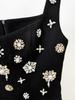 Elegant Rhinestone Beaded Ball Gown with Elastic Tank Skirt