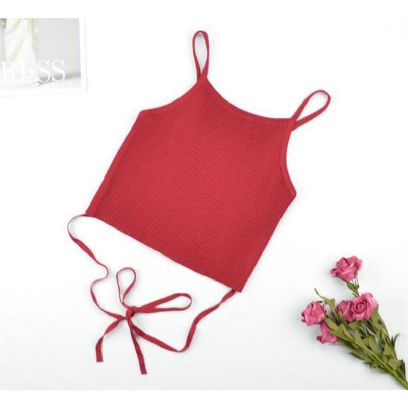 European and American Sexy Slim-Fitting Suspenders Vest Short Top Female Sexy Crop Tank Top T-shirt Women