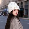 New Autumn and Winter Hat Women's Multi Button Thick Thread Knitted Woolen Hat Warm Ear Protection Bag Head Hat Pullover Cold Hat