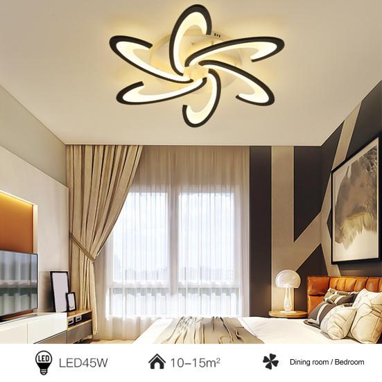 Artistic Flower Ceiling Lamp Unique Petal Design LED Light for Home Dimmable Modern Fixture for Bedroom Living Room Decor